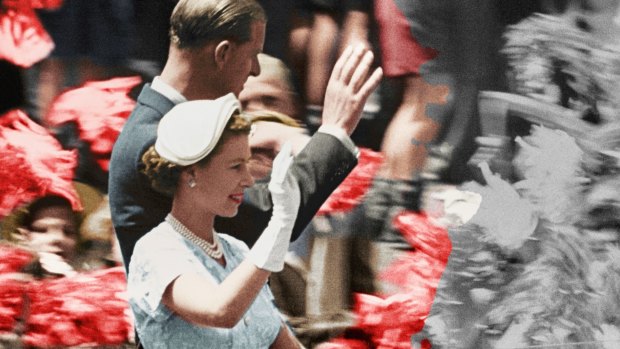 Queen Elizabeth II and Prince Philip in Australia in Colour.