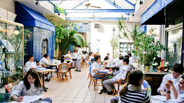 The winter garden at Le Cordon Bleu International in Paris