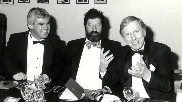 Judge Robert Toner (centre) with Jeremy Gormly (left) and Michael Kirby.