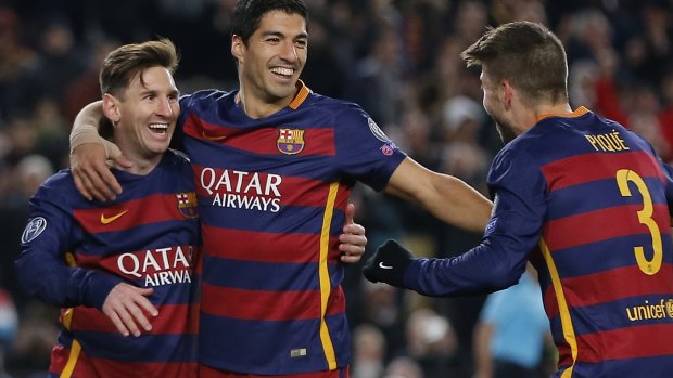Back in business: Lionel Messi and Luis Suarez were on fire in their clash against AS Roma.