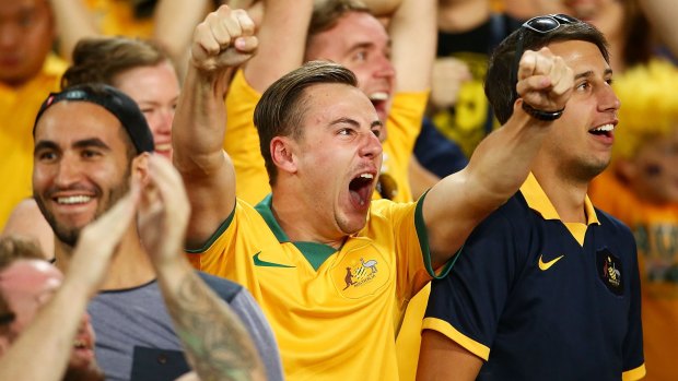 Fans celebrate Australia's Asian Cup victory.