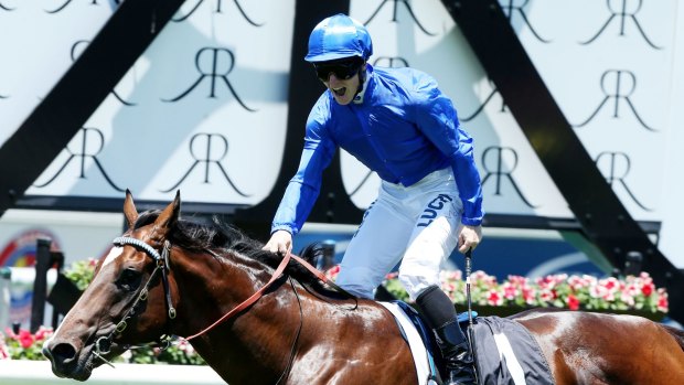 Backed himself: James McDonald rides Astern to win the Surf Meets Turf Plate at Randwick last December.