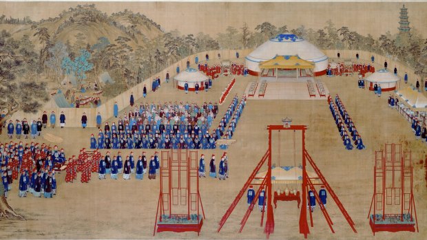 <i>Imperial Banquet in the Garden of Ten Thousand Trees Qing dynasty</i>, 1755, by Giuseppe Castiglione.