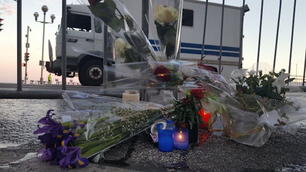 Tributes on the Promenade des Anglais in Nice.