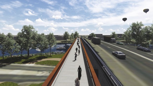 The first stage of the West Gate Distributor project includes Shepherd Bridge over the Maribyrnong River will be widened to six lanes and strengthened to improve traffic flow, increase capacity and reduce bottlenecks. Photo supplied