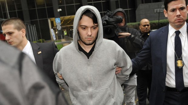 Martin Shkreli leaves court in New York in December after his arrest on alleged securities fraud.