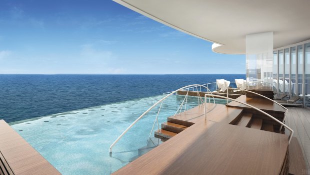 The infinity pool on the Regent Seven Seas Explorer.