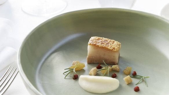 People's Choice: Ezard @ Levantine Hill Estate in the Yarra Valley. Pictured is a pork jowl and artichoke dish.