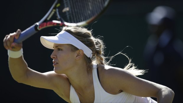 Eugenie Bouchard caused a stir when the black strap of her bra showed during her first round loss.