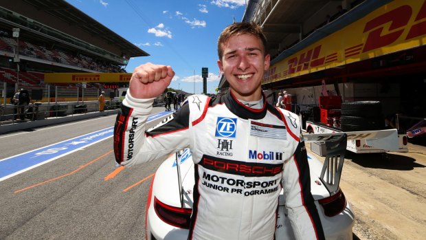 Rising star: Matt Campbell is only the second Australian to win a Porsche Supercup race. 