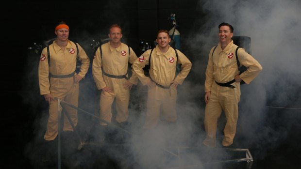 Four Brisbane men competing in the Redbull Billycart Race in Sydney in November have taken inspiration from the 1984 classic movie Ghostbusters.
