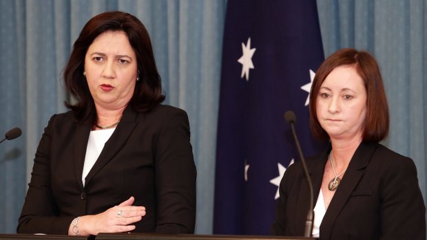 Premier Annastacia Palaszczuk with Attorney-General Yvette D'Ath, who admitted she had used a private account from "time to time" to access government documents from home.