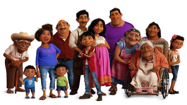 The Rivera family in Pixar's animated film, Coco.