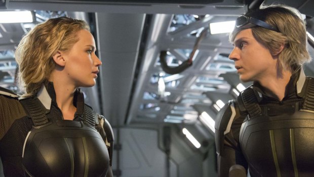 Punching game: Jennifer Lawrence (left) takes some responsibility for the behaviour on the <i>X-Men</i> set.