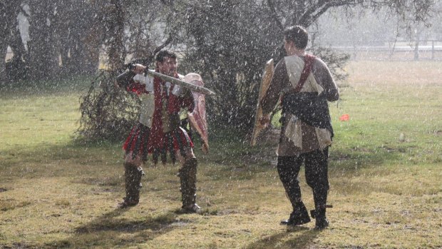 Perth's live-action roleplaying community was not disheartened by the wild weather. 