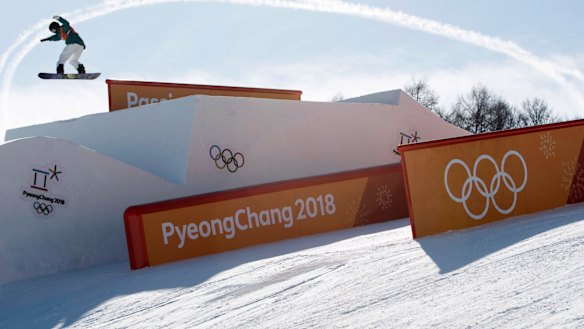 New hope: Tess Coady during a slopestyle training session prior to the start of the 2018 Winter Olympics in PyeongChang.