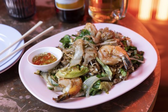 BKK's go-to dish: Charcoal wok-fried pork and prawn rice noodles.