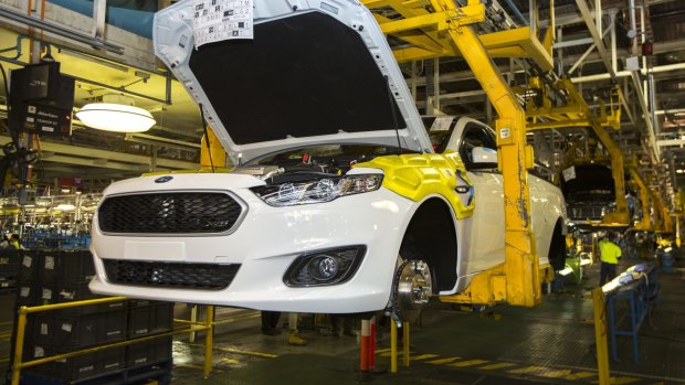 One of the final Falcon utes to come off Ford's Broadmeadows assembly lines.