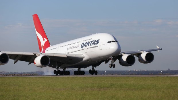A Qantas A380 superjumbo.