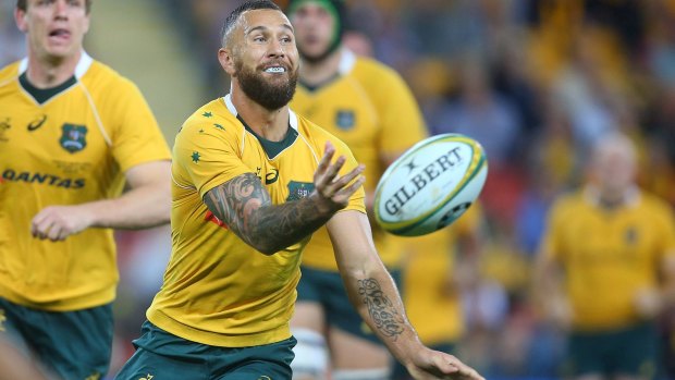 Marquee match: Quade Cooper played just about his best game as a Wallaby number 10 in Brisbane last weekend. 