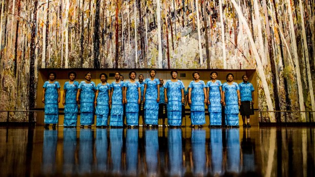 Heavenly voices: Fiji's Kadavu Choir perform at The Great Hall, Parliament House.
