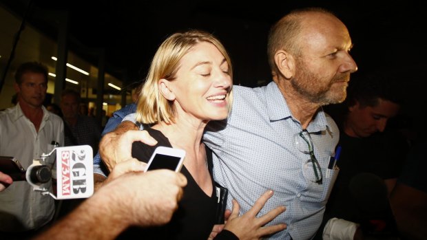 Australian television presenter Tara Brown and the 60 Minutes crew arrived back in Sydney on Thursday night.