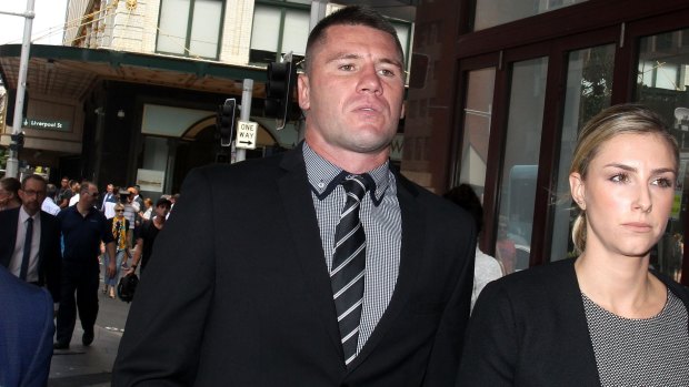 Acquitted: Shaun Kenny-Dowall leaves court on Monday after being found not guilty of assault.