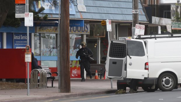 The gunman has been in a stand-off with police for more than three hours.
