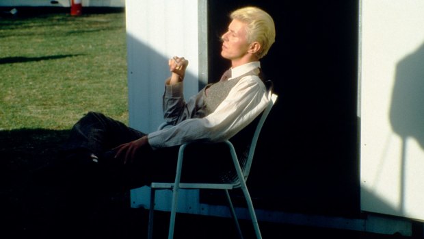 David Bowie relaxing mid-tour.