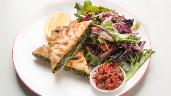 Spanakopita with salad.