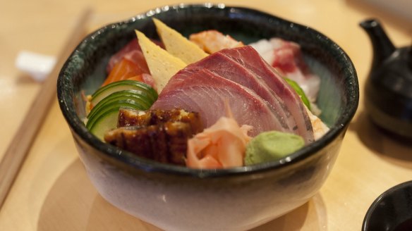 Chirashi zushi at Shira Nui Japanese restaurant in Glen Waverley.