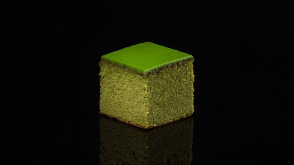 Matcha castella sponge at Saint Dreux, Melbourne.