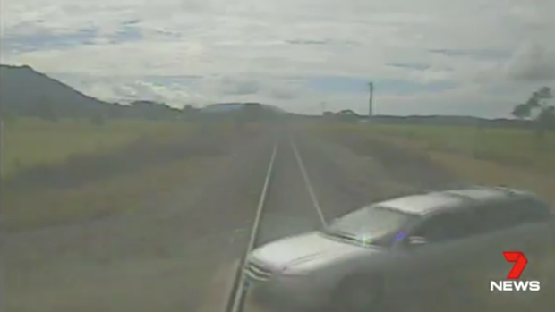 Footage played in the Newcastle District Court showed the car trying to brake before it was hit by the train.