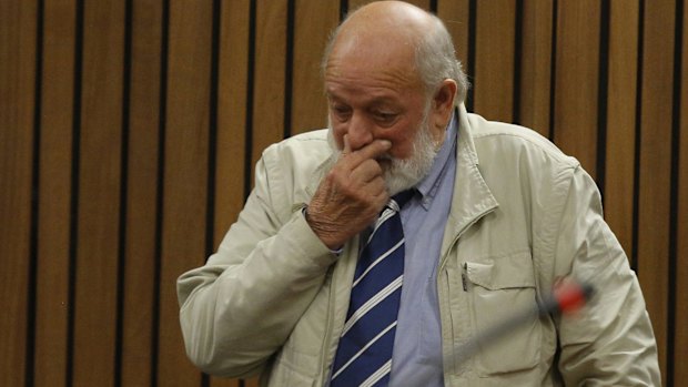 Barry Steenkamp gives emotional testimony at Pistorius' sentencing hearing in June. 