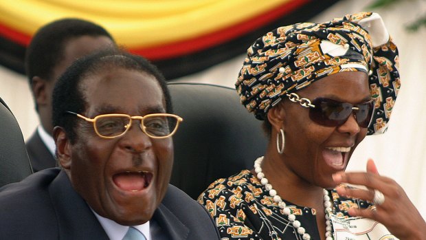 Zimbabwean President Robert Mugabe with his wife Grace in 2008. Her political elevation appears to have triggered this week's events.