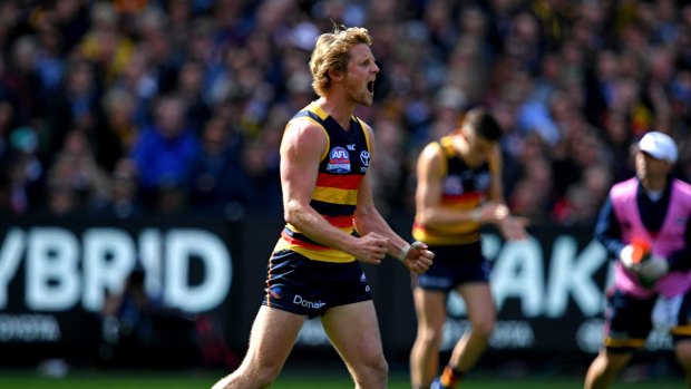 Rory Sloane celebrates during the 2017 grand final.