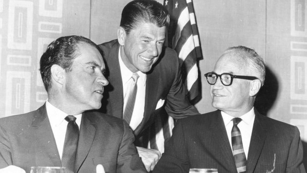 Ronald Reagan, Richard Nixon and Barry Goldwater in 1965. 