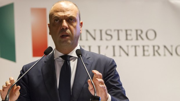 Target: Italian Interior Minister Angelino Alfano in Rome this month after an emergency meeting on security.