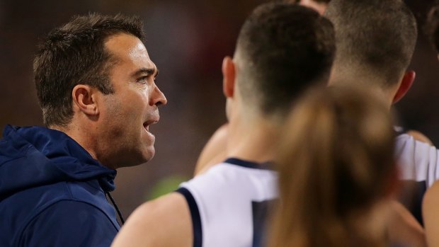 Geelong coach Chris Scott: "I feel like I have been saying this for a few years. We just lack continuity in the personnel in our forward line."