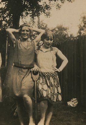 Grace (at right) as a teenager, with her sister Olive.