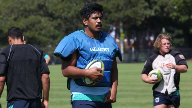 Waratahs ready for the Blues: Will Skelton training at Moore Park.