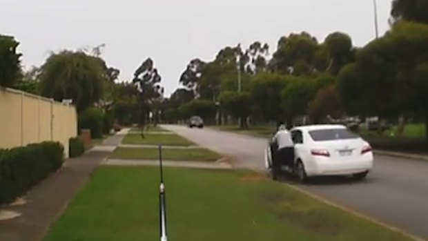 Dash cam footage of the incident where the victim  was lucky to escape with his life. 