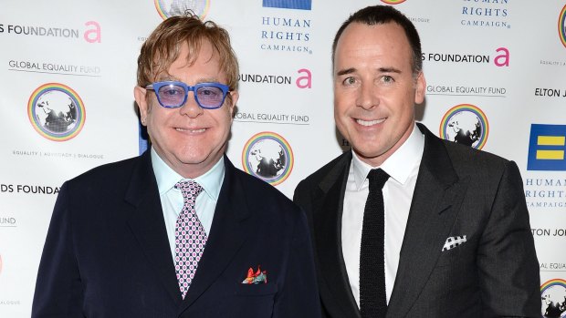 Together forever: Elton John and long time partner David Furnish married in December last year.