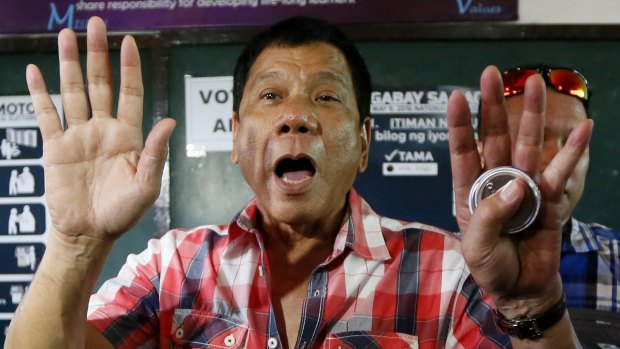 Philippine president elect Rodrigo Duterte in Davao City earlier this month. 