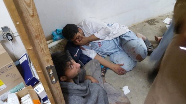 Injured Doctors Without Borders staff after an explosion near their hospital in the northern Afghan city of Kunduz on Saturday.
