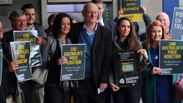 Ant-pokies campaigners are supporting the case alleging poker machines violate consumer laws.