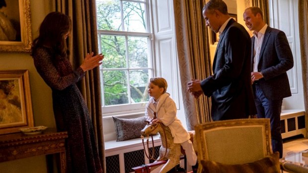 The Duchess of Cambridge applauds as the little prince steals the show.