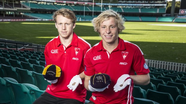 Off the production line: Callum Mills and Isaac Heeney.