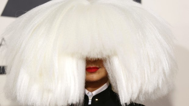 Sia arrives at the 57th annual Grammy Awards in Los Angeles.  