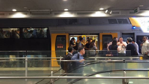 A "parked" train at Chatswood station this morning.